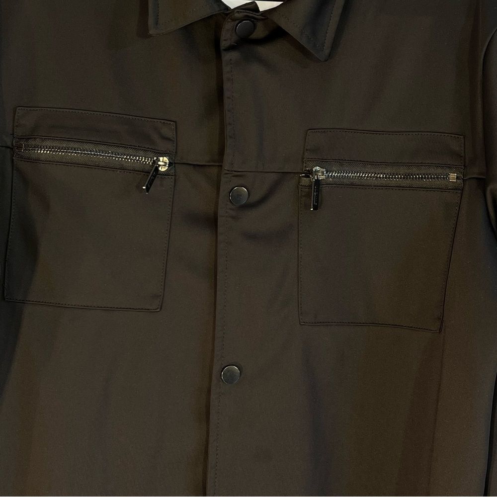 SOBK Straight Out Of Brooklyn Jacket Black Snap Up Zipper Pockets Lπ - Picture 2 of 7